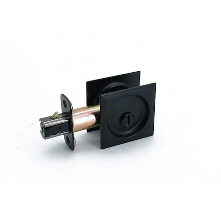 Orca Hardware Pocket Door Lock, Square, Privacy Function, US19 Matte Black Finish PDLSQ-PR-19